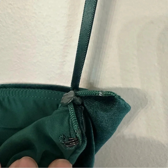 Lauren Ralph Lauren Chiffon One Shoulder Bow Forest Green Dress Sz 14 NWT - Picture 8 of 15